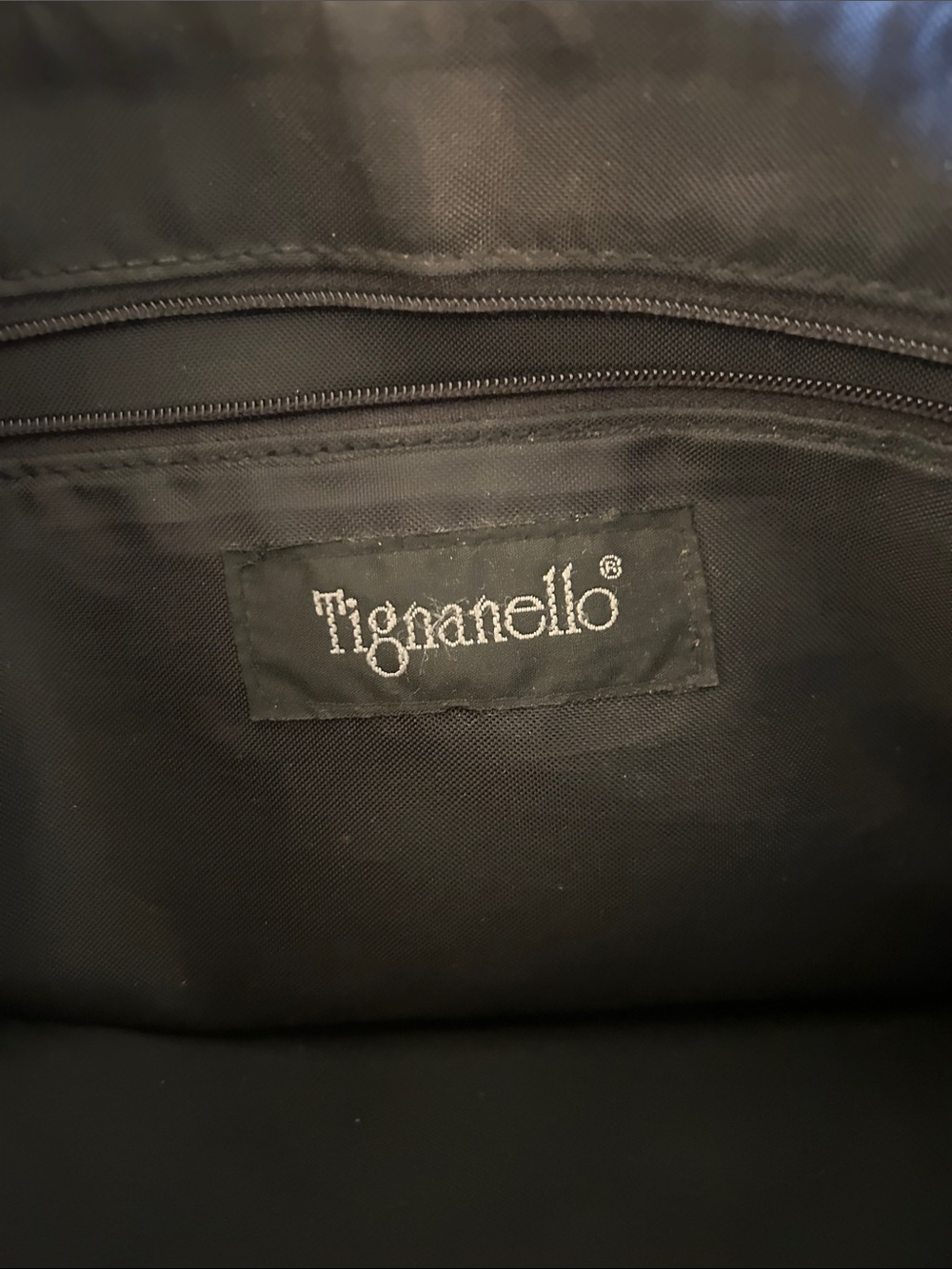 Tignanello Genuine Leather Shoulder Bag Black Double Straps Structured Purse - Picture 6 of 7